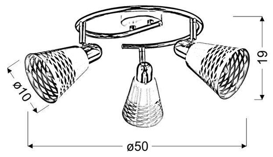 Lampa sufitowa Discovery okrągła z abażurami regulowana 3-punktowa
