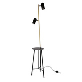 Lampa podłogowa Perret z półką do salonu 1-punktowa metalowa
