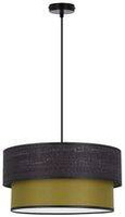 Lampa wisząca z abażurem Arezzo czarna z oliwkowym do salonu