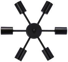 Lampa wisząca Sparta metalowa czarno-srebrna 6-punktowa do salonu E14