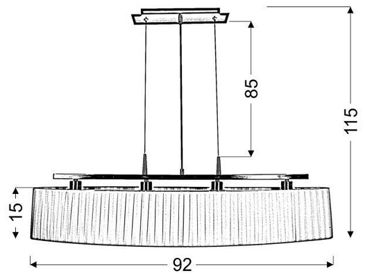 Lampa wisząca Berg potrójna z abażurem białym do salonu 4xE14 metal tkanina