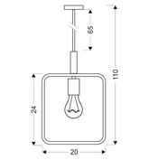 Lampa wisząca Frame biała metalowa pojedyncza do salonu E27 regulowana