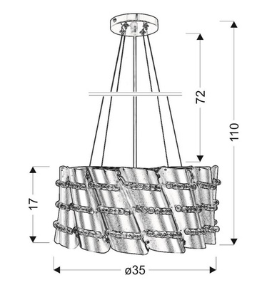 Lampa wisząca Smile metalowa z koralikami srebrno-szara do salonu E27 1-punktowa