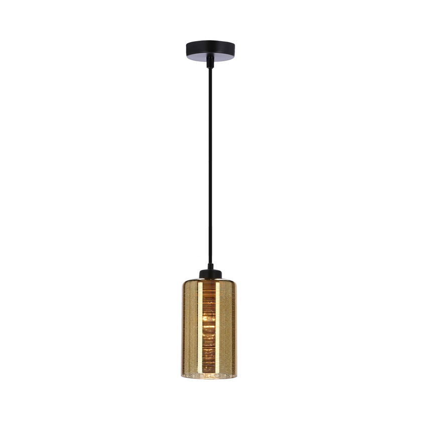 Lampa wisząca Cox szklana tuba złota do kuchni i jadalni E27