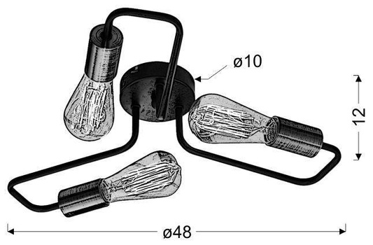 Lampa sufitowa Herpe listwa 3-punktowa metalowa