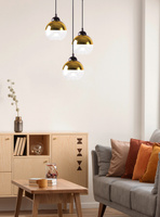 Lampa wisząca Contessa potrójna kula szklana czarna do salonu E27