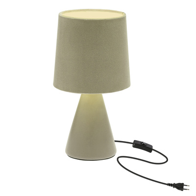 Lampka nocna Satti ceramiczna z abażurem szarozielona E14 klasyczna