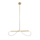 Lampa wisząca Supreme LED podłużna złota 80 cm do jadalni nad stół