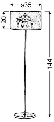 Lampa podłogowa DECOR z abażurem do salonu 1-punktowa E27 Candellux