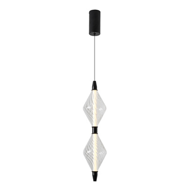 Lampa wisząca Vita szklana czarna z podwójnym kloszem LED ciepła barwa światła 2700K