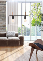 Lampa wisząca Frame czarna podwójna nad stół do salonu regulowana wysokość E27