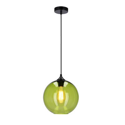Lampa wisząca Edison szklana kula zielona do salonu nad stół E27 Candellux