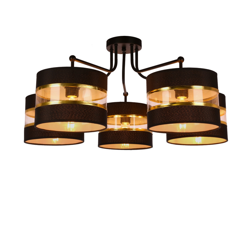 Lampa sufitowa Andy z abażurami 5-punktowa do salonu