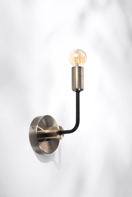 Kinkiet Saga loft metalowy czarno‑patynowy do salonu i sypialni E14 IP20