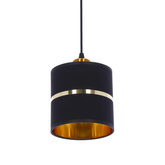 Lampa wisząca z abażurami Assam czarna ze złotym paskiem potrójna nowoczesna