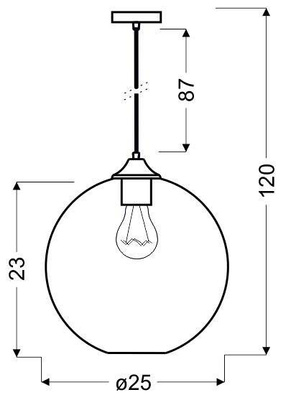 Lampa wisząca Edison szklana kula zielona do jadalni 1xE27 z żarówką