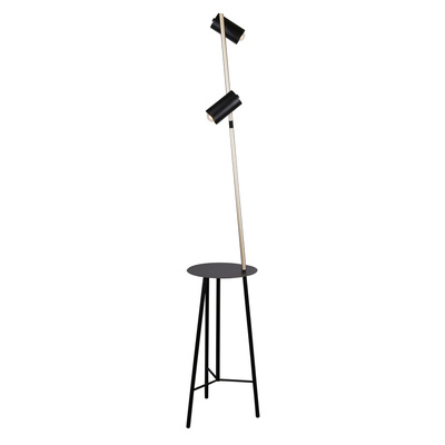 Lampa podłogowa Perret z półką do salonu 1-punktowa metalowa