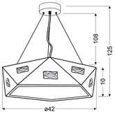 Lampa wisząca Nemezis czarna pięciokątna LED 24W regulowana do salonu