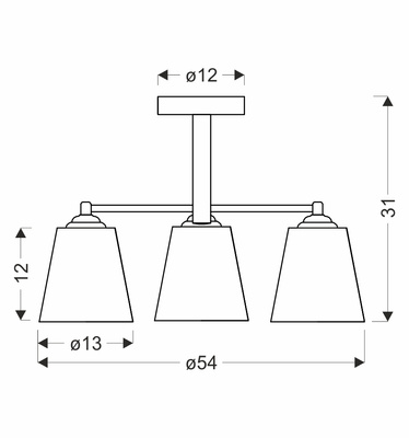 Lampa wisząca Kair potrójna z kloszem do salonu czarna metalowa E27