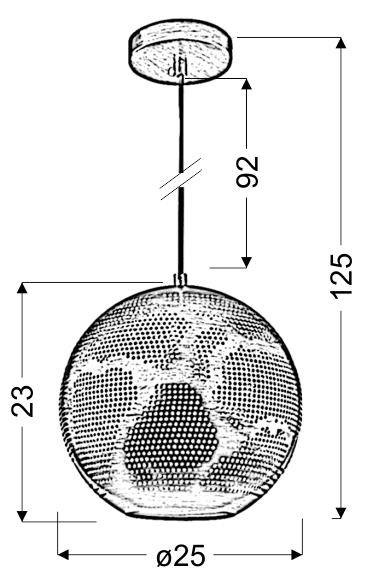 Lampa wisząca Sfinks kula metalowa ażurowa brązowa do salonu E27