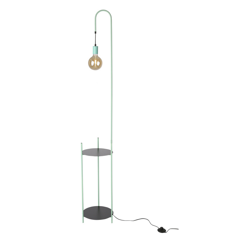Lampa podłogowa Walk z półką do salonu 1-punktowa metalowa