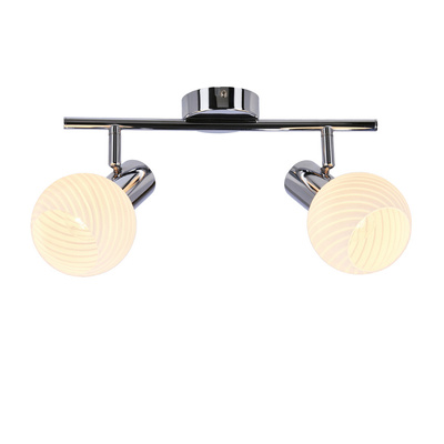 Lampa sufitowa Turno listwa ze szklanymi kloszami regulowana 2-punktowa