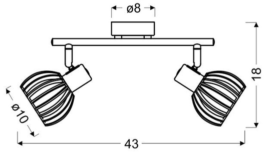 Lampa sufitowa ATARRI listwa regulowana 2-punktowa metalowa