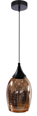 Lampa wisząca Marina szklany klosz miedziany do salonu 1-punktowa E27
