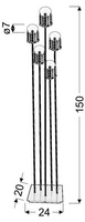 Lampa podłogowa Luxor nowoczesna 5-punktowa do salonu G4 IP20