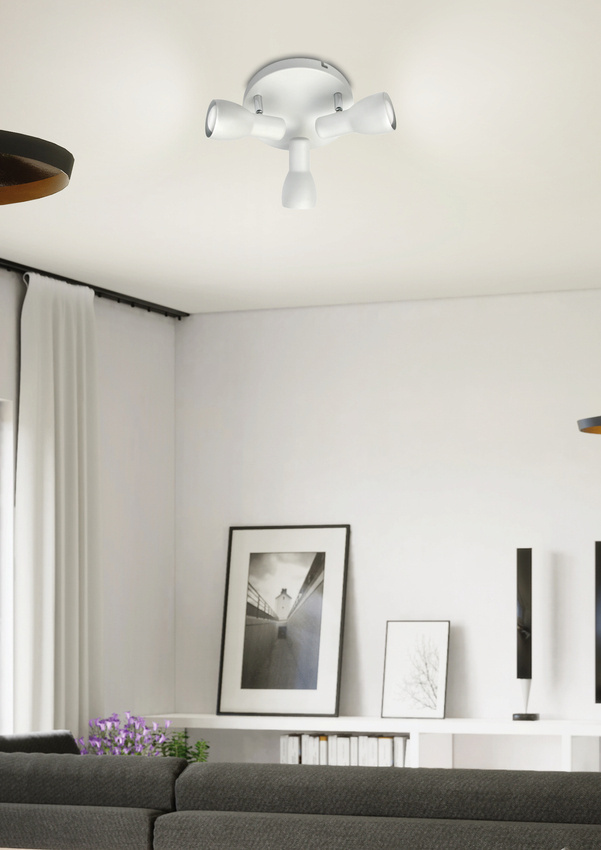 Lampa sufitowa Picardo plafon regulowana 3-punktowa do salonu metalowa