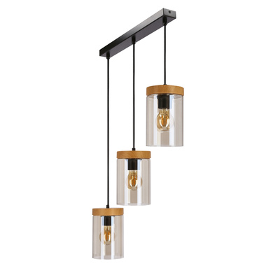 Lampa wisząca Wels szklana potrójna nad stół do kuchni i jadalni E27