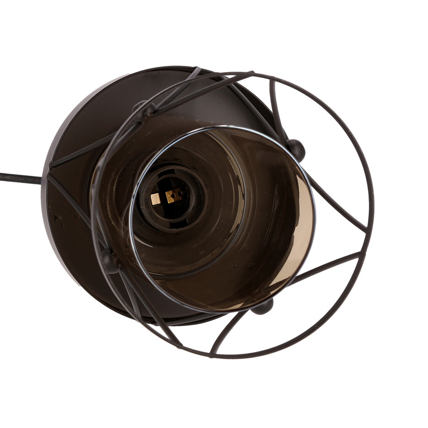 Agar lampa wisząca czarny E27 klosz bursztynowy 31-09579