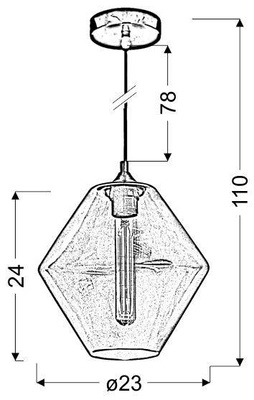 Lampa wisząca Bremen szklana z zielonym kloszem do salonu 1xE27 Candellux