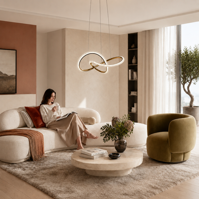 Lampa wisząca Elio złota z kryształkami LED 32W zmienna barwa do salonu