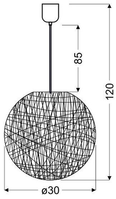 Lampa wisząca Caruba kula 30 cm biała pojedyncza do salonu 1xE27