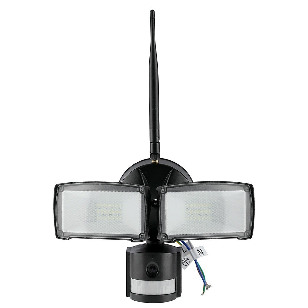 18W Naświetlacz LED SMD z czujnikiem ruchu i kamerą / Wifi / Barwa:6000K / Obudowa: Czarna