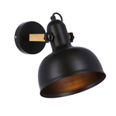 Kinkiet czarny/drewniany regulowany lampa E27 40W Reno 21-76748