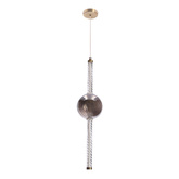 Lampa wisząca Kelly szklana złota z kloszem dymionym LED 8W 2700K do salonu