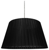 Lampa wisząca z abażurem Notizia czarna do salonu metalowa tkaninowy abażur