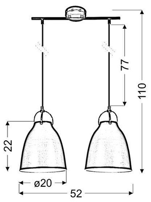 Lampa wisząca Pensilvania podwójna metalowa biała do kuchni nad stół E27