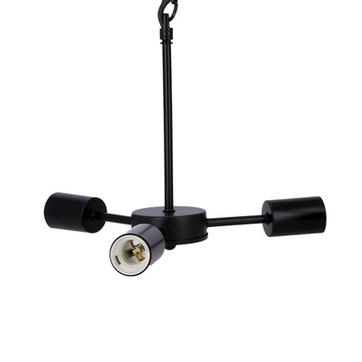Lampa wisząca Sparta potrójna metalowa czarno-srebrna do salonu 3xE27