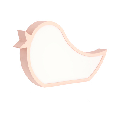 Lampka Bird do pokoju dziecięcego lampka nocna LED ptaszek różowa