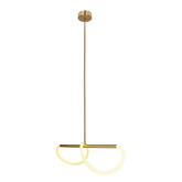Lampa wisząca Supreme LED podłużna złota 80 cm do jadalni nad stół