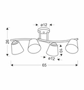 Lampa Sufitowa Brunatny+Złoty 4X40 E27 Klosz Biały Greco