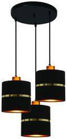 Lampa wisząca z abażurami Assam czarna ze złotym nowoczesna potrójna