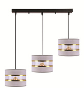 Lampa wisząca z abażurami Pandy czarna potrójna do salonu