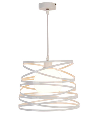 Lampa wisząca Akita biała szklana do salonu pojedyncza E27
