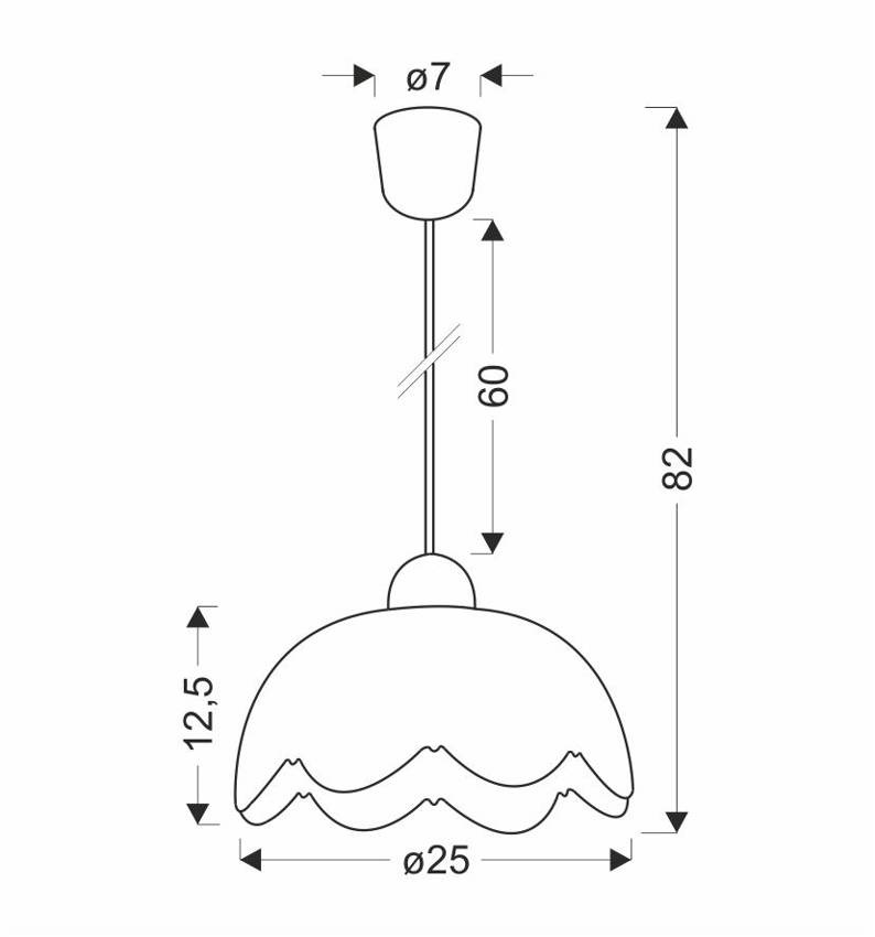 Lampa wisząca Bratek z kloszem białym 25 cm pojedyncza do kuchni i jadalni
