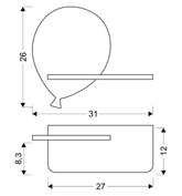 Kinkiet IQ Kids Balloon do pokoju dziecięcego z półką LED zintegrowany żółty