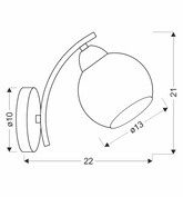 Kinkiet Amos szklany kula złoty do salonu E27 1x40W